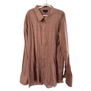 Stacy Adams Mens Long-Sleeve dress Button-Up Shirt Size 22 36/37 Tan Plaid Desig